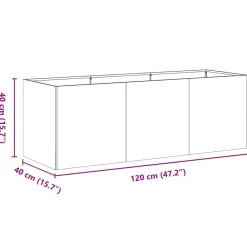 Kukkalaatikko oliivinvihreä 120x40x40 cm kylmävalssattu teräs (60678)