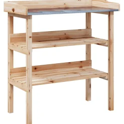 Kukkapöytä hyllyillä 78x38x82,5 cm, kuusi