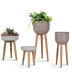 Kukkaruukku Home4You Sandstone ø39x51cm, harmaa
