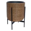 Kukkaruukku Home4You Wicker jalustalla 38x38x49cm, ruskea