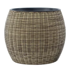 Kukkaruukku Home4You Wicker ø48x40cm, vaaleanruskea