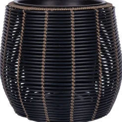 Kukkaruukunsuoja Home4You WICKER Ø45xK40 cm, harmaa
