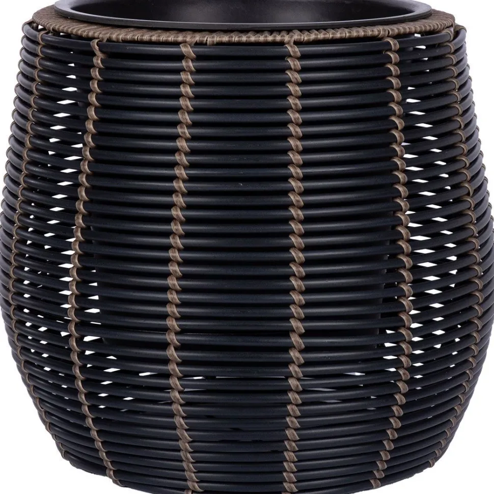 Kukkaruukunsuoja Home4You WICKER Ø45xK40 cm, harmaa