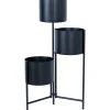 Kukkateline Home4You DEIA TRIO 23x22,5xK75,5 cm, musta