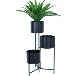 Kukkateline Home4You DEIA TRIO 23x22,5xK75,5 cm, musta