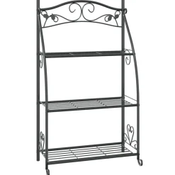 Kukkateline musta 56x30x96 cm teräs