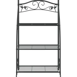 Kukkateline musta 56x30x96 cm teräs