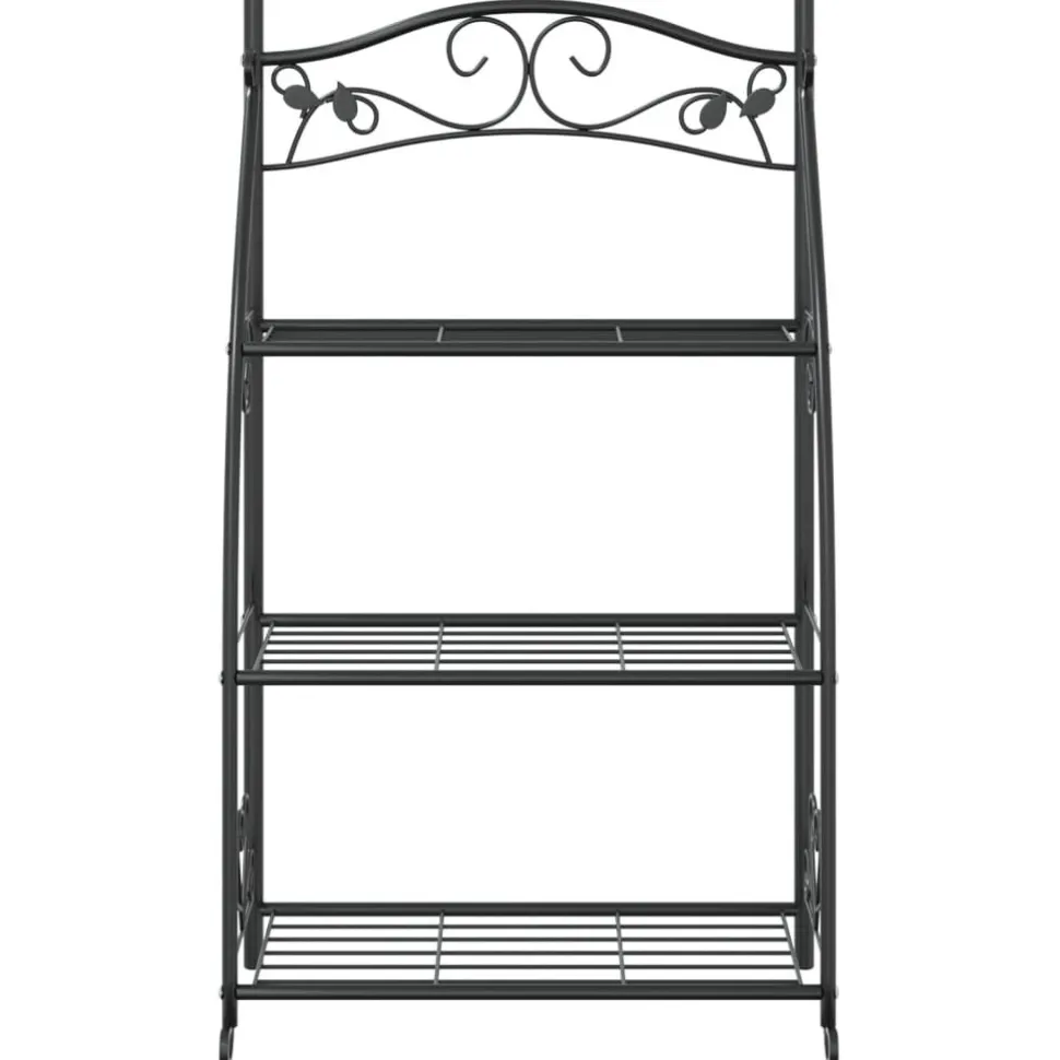 Kukkateline musta 56x30x96 cm teräs