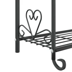 Kukkateline musta 56x30x96 cm teräs
