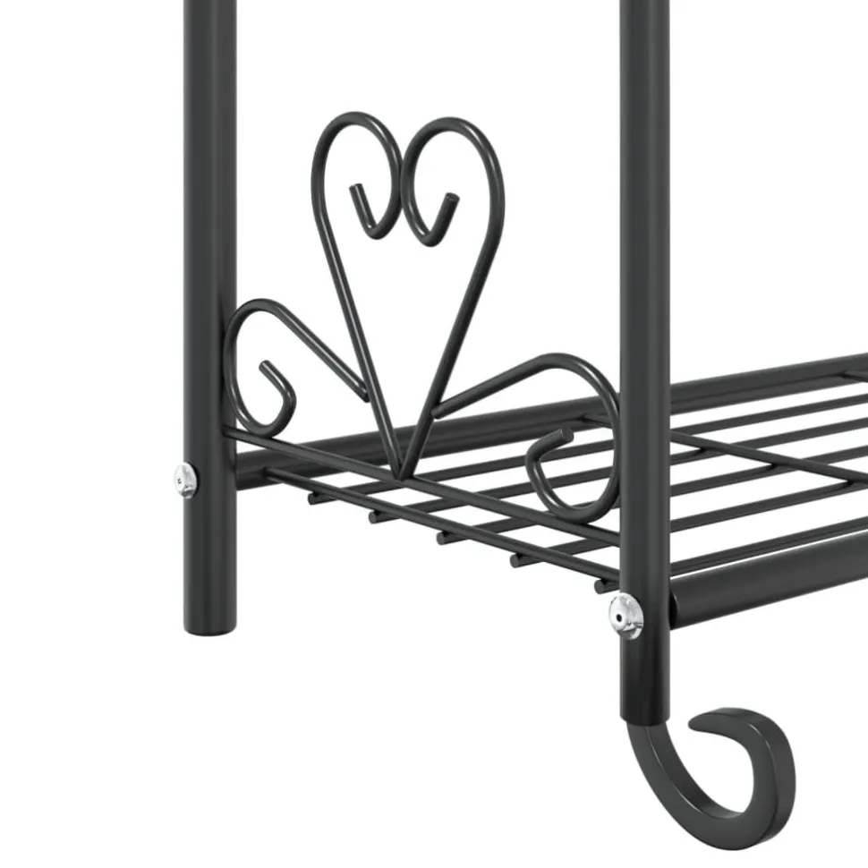 Kukkateline musta 56x30x96 cm teräs