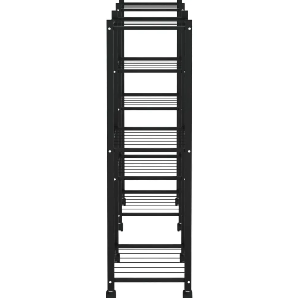 Kukkateline pyörillä 83x25x83,5 cm musta rauta