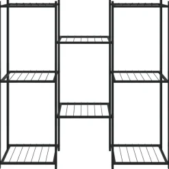 Kukkateline pyörillä 83x25x83,5 cm musta rauta