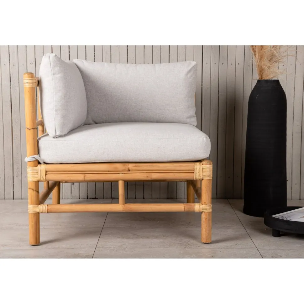 Kulmamoduuli Venture Home Cane -sohvaan, luonnollinen bambu/vaaleanharmaa