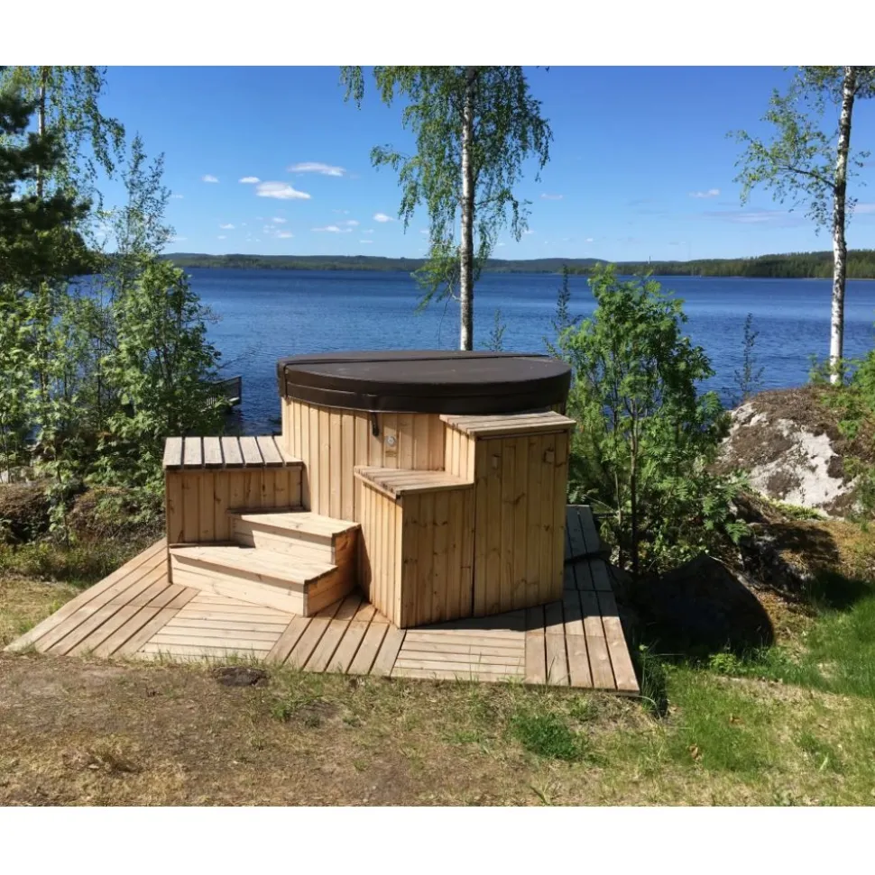 Kylpytynnyri kaasukamiinalla SpaDealers City-Palju Arctic 4-6 hlöä 1200l brown/dark grey