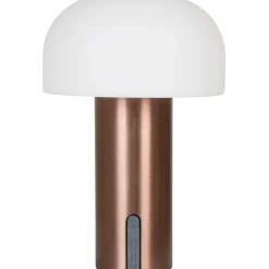 Ladattava pöytävalaisin House Nordic Soham, ø15cm, sisä- ja ulkokäyttöön, kupari/valkoinen