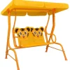 Lasten keinupenkki keltainen 115x75x110 cm kangas