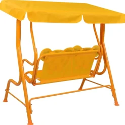 Lasten keinupenkki keltainen 115x75x110 cm kangas