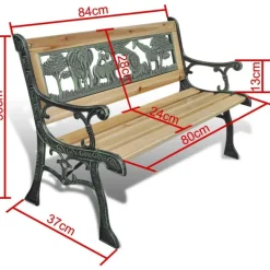 Lasten puinen puutarhapenkki 84 cm