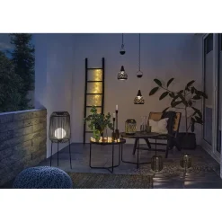 Lattiavalaisin aurinkokennolla Paulmann Pauleen Sunshine Coziness, 3000K, musta/harmaa