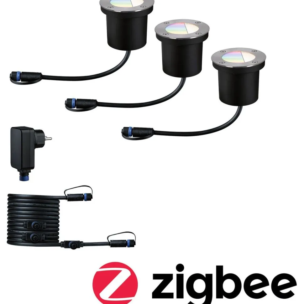 LED-Maavalaisin aloitussetti Paulmann Plug & Shine upotettava RGBW