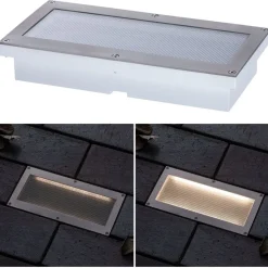 LED-maavalaisin aurinkokennolla Paulmann Aron, IP67, 3000K, liiketunnistin, valkoinen
