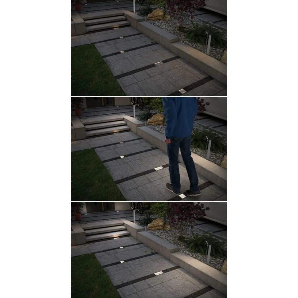 LED-maavalaisin aurinkokennolla Paulmann Aron, IP67, 3000K, liiketunnistin, valkoinen