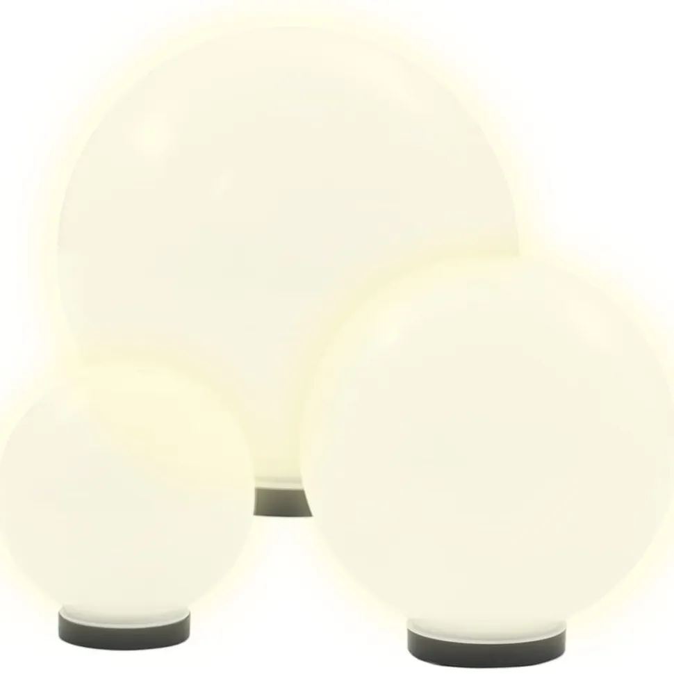 Led-pallovalaisimet 3 kpl 20/30/40 cm akryyli