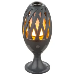 LED-pöytävalaisin Globo Leon Ø10x23,8cm 1,4W antrasiitti