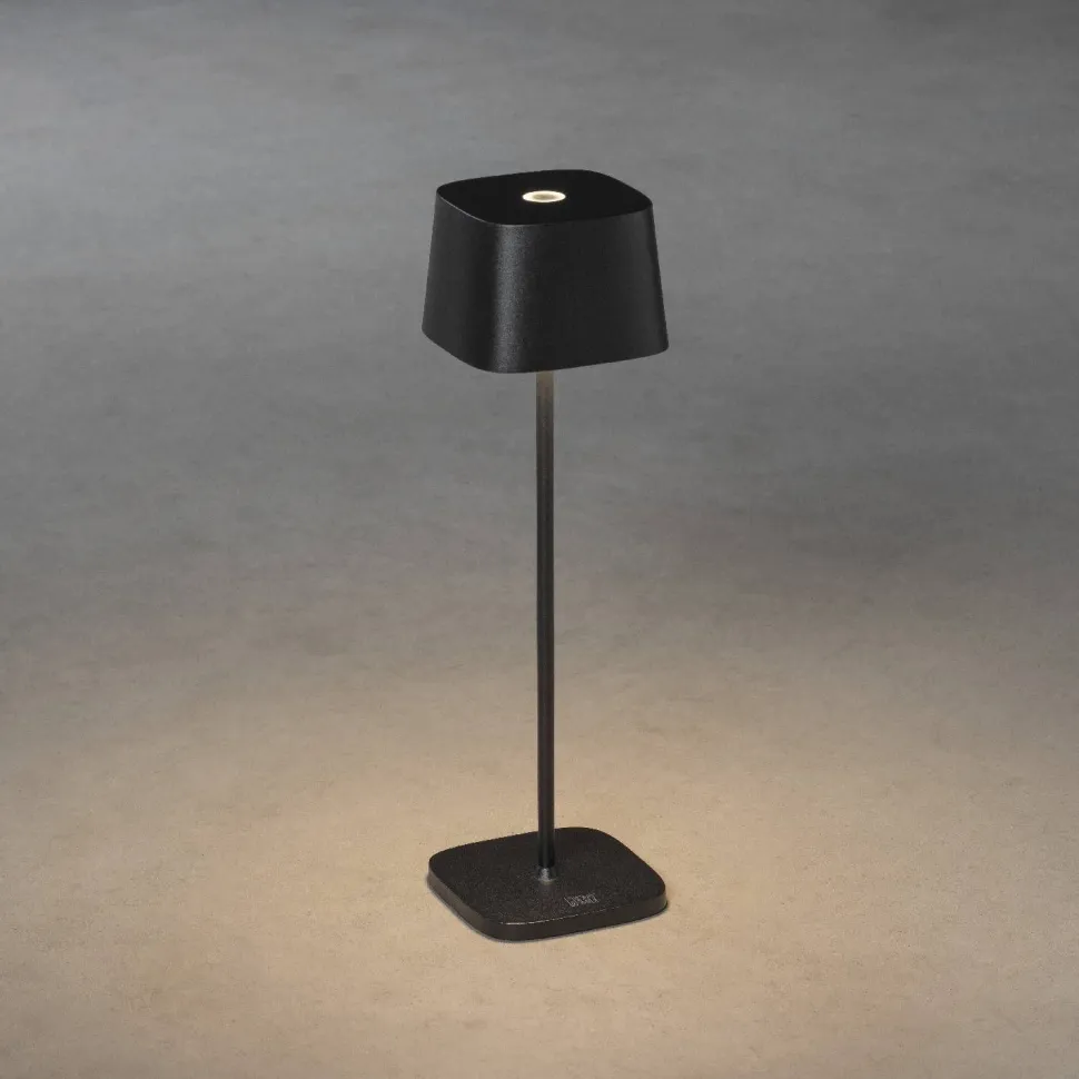 LED-pöytävalaisin Konstsmide Capri ladattava musta