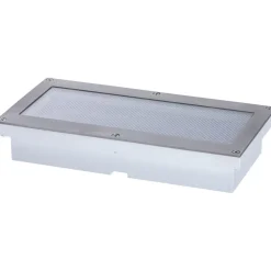 LED-terassivalaisin liiketunnistimella Paulmann Brick, IP67, 20x10cm, 3000K, alumiini