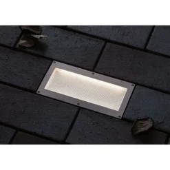 LED-terassivalaisin liiketunnistimella Paulmann Brick, IP67, 20x10cm, 3000K, alumiini