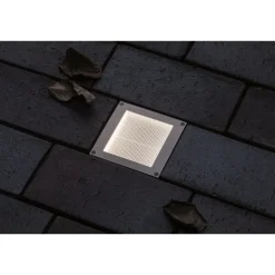 LED-terassivalaisin liiketunnistimella Paulmann Brick, IP67, 10x10cm, 3000K, alumiini