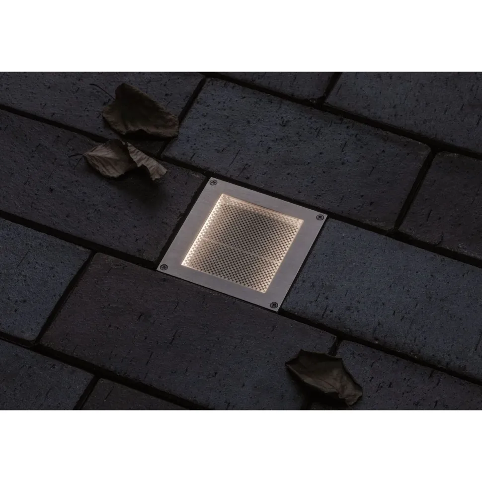 LED-terassivalaisin liiketunnistimella Paulmann Brick, IP67, 10x10cm, 3000K, alumiini