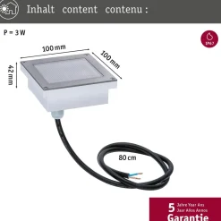 LED-terassivalaisin Paulmann Brick, Smart Home Zigbee 3.0, IP67, 10x10cm, säädettävä värilämpötila, rst
