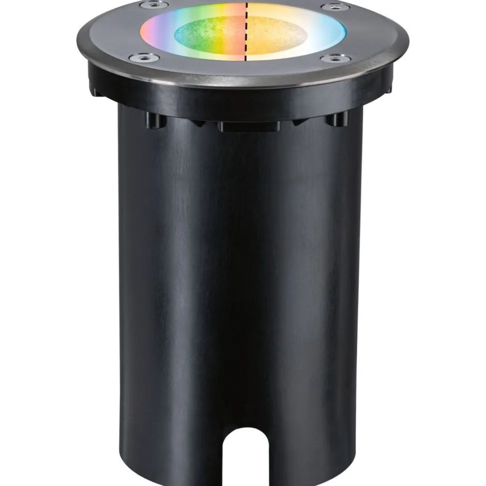 LED-terassivalaisin Paulmann Floor, Smart Home Zigbee 3.0, IP67, 11cm, RGBW+, harjattu rauta