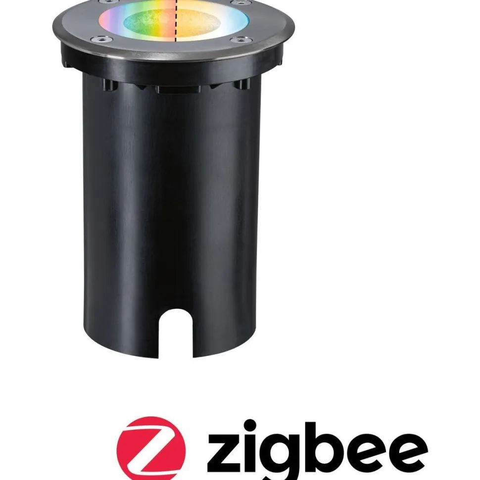 LED-terassivalaisin Paulmann Floor, Smart Home Zigbee 3.0, IP67, 11cm, RGBW+, harjattu rauta