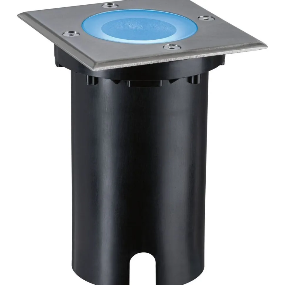 LED-terassivalaisin Paulmann Floor, Smart Home Zigbee 3.0, IP67, 11x11cm, RGBW+, harjattu rauta