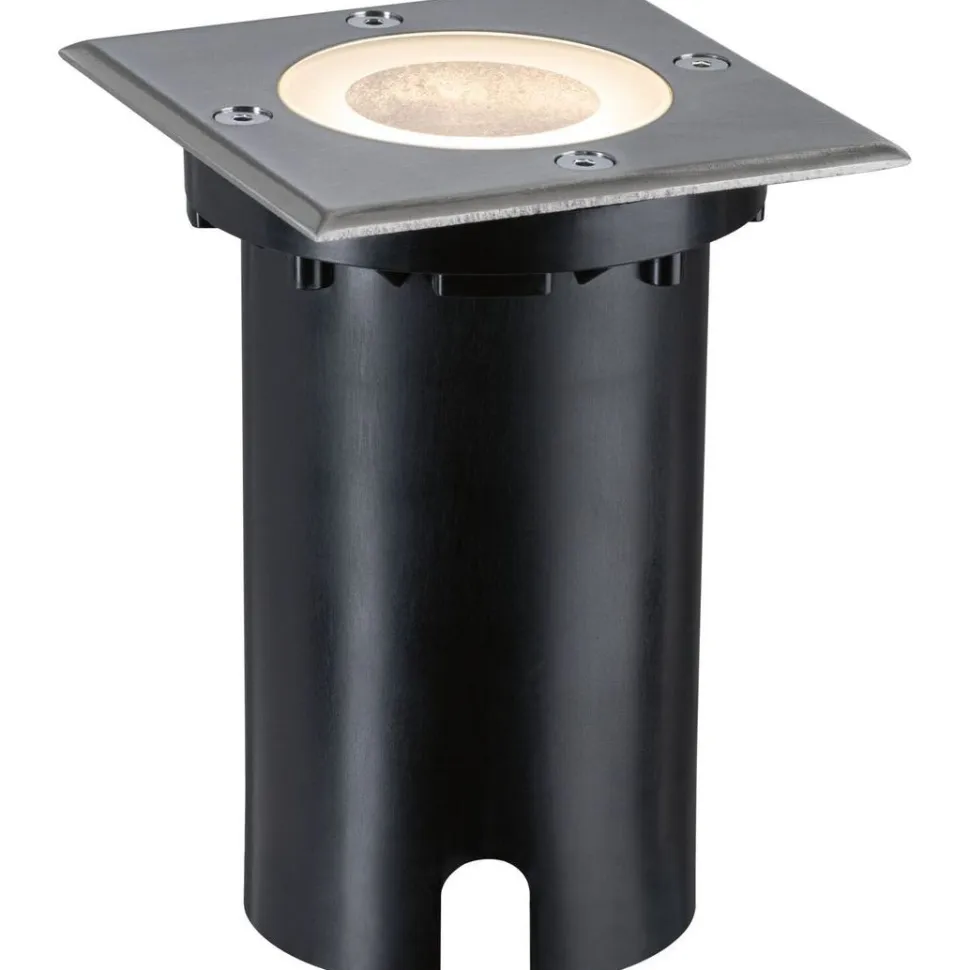 LED-terassivalaisin Paulmann Floor, Smart Home Zigbee 3.0, IP67, 11x11cm, RGBW+, harjattu rauta