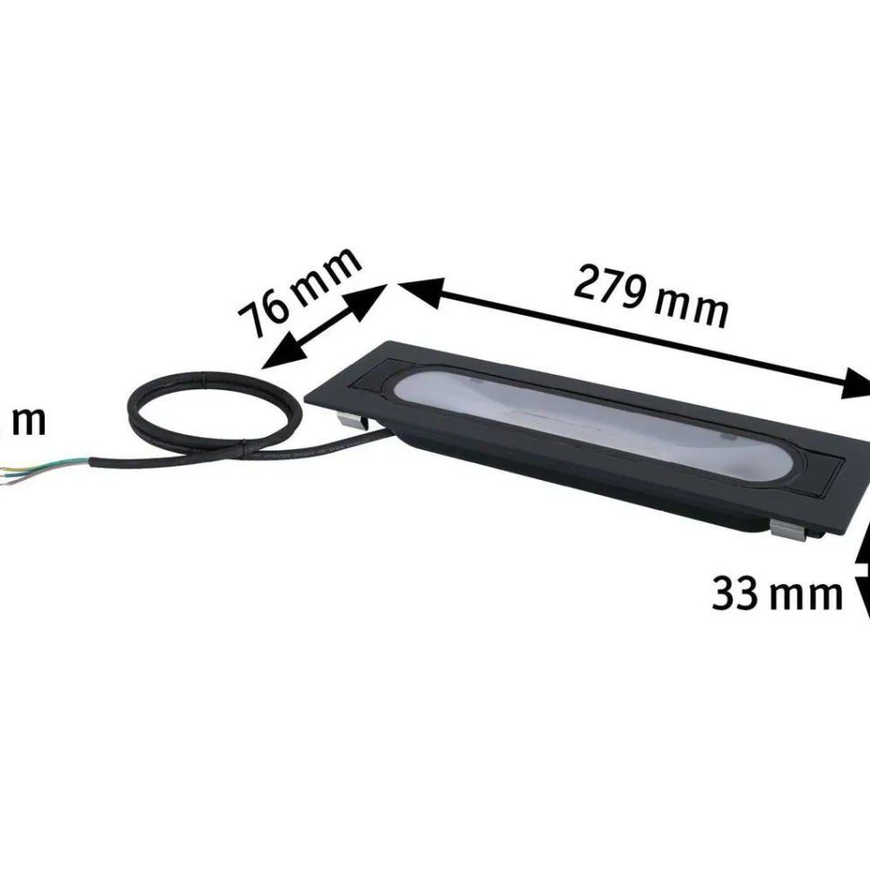 LED-terassivalaisin Paulmann Ito, IP67, 279x76mm, 3000K, antrasiitti