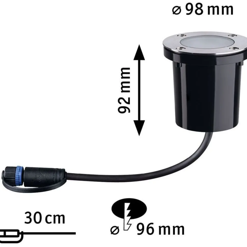 LED-terassivalaisin Paulmann Plug & Shine Floor, IP67, 2200K, 4.5W, antrasiitti