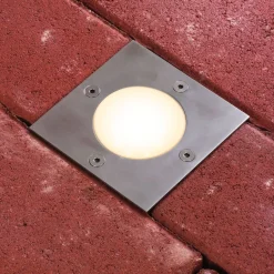 LED-terassivalaisin Paulmann Plug & Shine Floor, IP65, 3000K, 3.6W, ruostumaton teräs