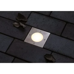 LED-terassivalaisin Paulmann Plug & Shine Floor, IP65, 3000K, 3.6W, ruostumaton teräs