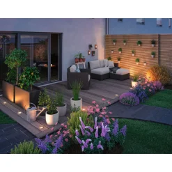 LED-terassivalaisin Paulmann Plug & Shine, Smart Home Zigbee 3.0, IP65, säädettävä värilämpötila, musta