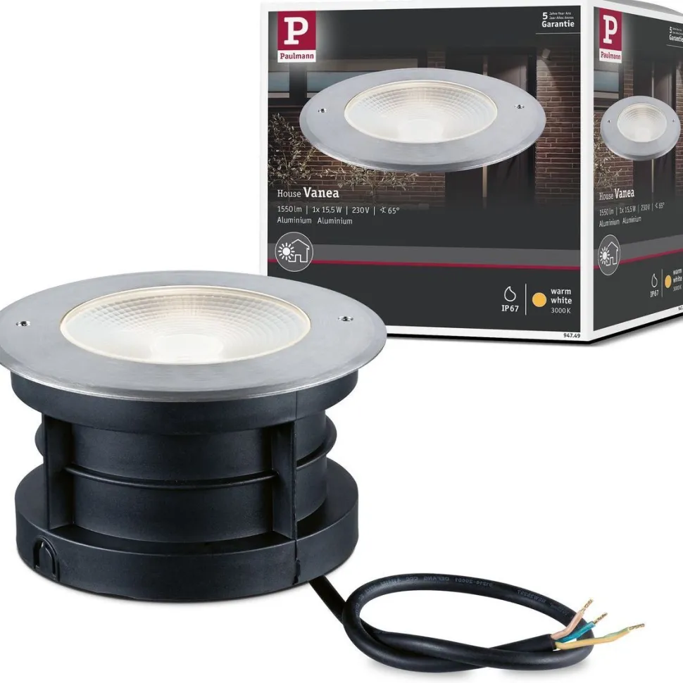 LED-terassivalaisin Paulmann Vanea, IP67, 16cm, 3000K, korroosionkestävä, alumiini