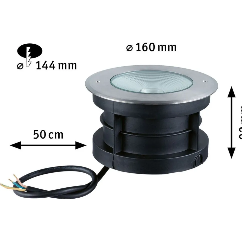 LED-terassivalaisin Paulmann Vanea, IP67, 16cm, 3000K, korroosionkestävä, alumiini