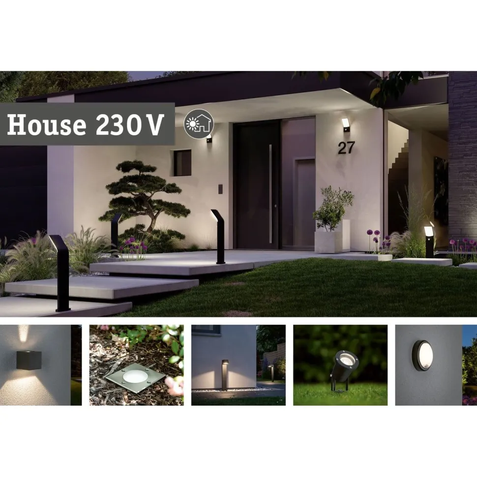 LED-terassivalaisin Paulmann Vanea, IP67, 16cm, 3000K, korroosionkestävä, alumiini