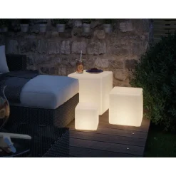 LED-ulkovalaisin Paulmann Plug & Shine Cube, IP67, 3000K, valkoinen