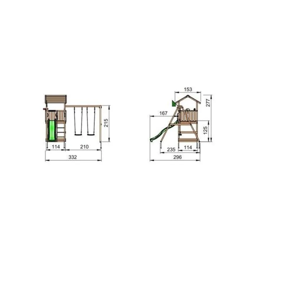 Leikkikeskus Jungle Gym Casa ja Swing Module X'tra sis. liukumäen
