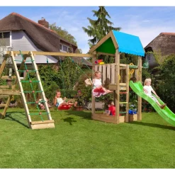 Leikkikeskus Jungle Gym Home ja Climb Module X'tra sis. liukumäen