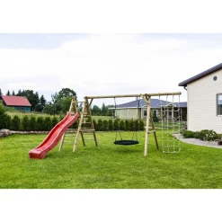 Leikkiteline Palmako Kalev sis. keinu + pesäkeinu + kiipeilyteline + kiipeilyverkko